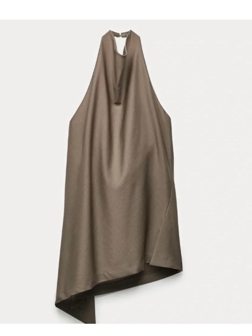 Zara *Set* Taupe Halter Top & Wide-Leg Pants Set - Picture 3 of 3